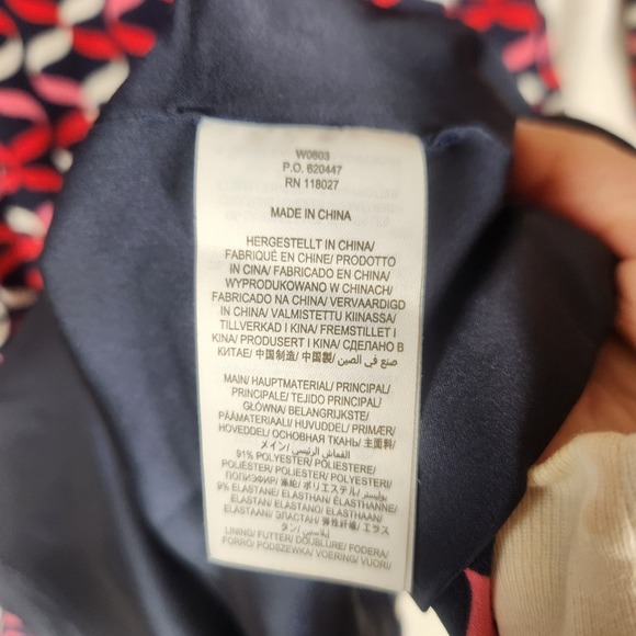 Boden Dress Womens 4 Blue Red Violette Ribbon Print Midi Kick Flare Skirt Preppy - Picture 11 of 11